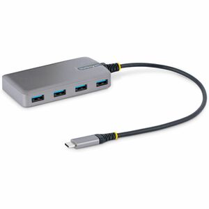 StarTech.com 4-Port USB-C Hub, 5Gbps, Bus Powered, 4x USB-A Ports, Optional Auxiliary Power, Portable USB Type-C Hub, 1ft/30cm Cable