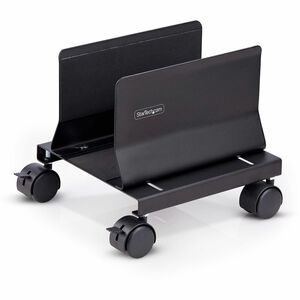 StarTech.com Computer Tower Cart, Rolling CPU Caddy on Wheels, Max 46.3lb/21kg, Adjustable PC Case Mount, Floor Stand Dolly, Steel, TAA