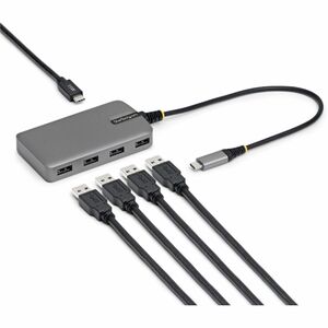 StarTech.com 4-Port USB-C Hub, 5Gbps, Bus Powered, 4x USB-A Ports, USB-C Auxiliary Power Input, Portable USB Type-C Hub